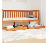 2x Bois de Pin Massif Tiroirs de Lit Blanc Unité de Rangement Chambre vidaXL