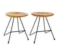 2x Bois de Teck Massif Tabourets Fauteuil Siège Chaise Bistrot Bar vidaXL