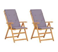 Vidaxl Chaises Inclinables De Jardin Lot De 2 Bois Solide D'acacia