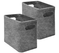 2x Boîte De Feutre De Stockage De Papier Toilette Pour 8 Rouleaux Gris Gris