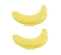 2X Boite de Rangement de Banane Portable En Forme de Banane Jaune