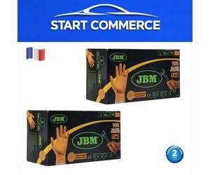 2x boites JBM Gants Orange Jetables en Nitrile 7 MIL - taille L très résistant