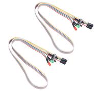 2X Boitier D'Ordinateur LED Lumiere ATX Reinitialiser HDD Interrupteur Cable 50cm Long, Rouge Vert
