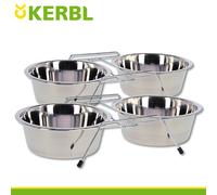 2x Bol Double Stand Nourriture Animaux Inox + Chaque 2 Bols À 1800ml Chien Chat