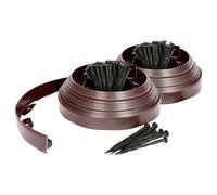 2X Bordures de Pelouse et de Chemin en Plastique Flexible avec 40 Piquets - 20m x 4cm - Brun - Jardin Herbe Fleur Plante Lit Pierre Frontière Bord Rouler - par Harbour Housewares
