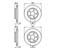 2x Bosch 0 986 478 316 Disque de Frein pour Audi A8 4D2 4D8 100 443 444 200