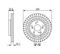 2x BOSCH 0 986 479 625 Disque de frein Avant pour HONDA CIVIC IX (FK) 280mm
