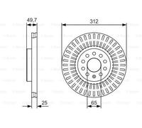 2x BOSCH 0 986 479 C29 Disque de frein Avant pour VW TOURAN (1T1, 1T2) 312mm