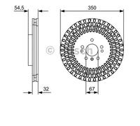 2x BOSCH 0 986 479 D09 Disque de frein Avant 350mm