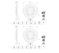 2x Disque de frein ventilé 0 986 479 E76 BOSCH pour MITSUBISHI CITROËN PEUGEOT