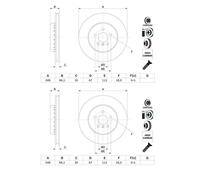 2X Bosch 0 986 479 F57 Disque De Frein Pour BMW G21 G81 G20 G28 G80 G31 F90 G30