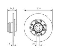 2x BOSCH Disque de frein Arrière pour RENAULT 19 II 3/5 portes (B/C53) 238mm 0