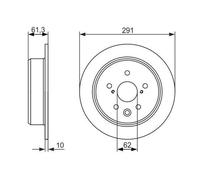 2x BOSCH Disque de frein Arrière pour TOYOTA MARK X I (GRX12) 291mm 0 986 479