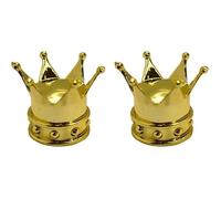 cyclingcolors 2X Bouchon de Valve Capuchon Forme Couronne Roi Reine Plastique Schrader Pneu vélo Moto Auto Voiture Quad Trottinette, Or