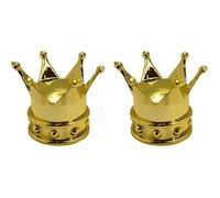 2x Bouchon de valve capuchon forme couronne roi reine plastique schrader pneu vélo moto auto voiture quad trottinette, or