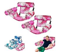 2X Bouée Piscine Matelas Gonflable Géant, 4 en 1 Hamac Flottant Géant avec D ossier Confort pour Adultes Et Enfantses, Matelas Gonflable pour Piscine Adulte, pour Été, Plage Et Vacances, 76x40,5x61cm