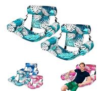 2X Bouée Piscine Matelas Gonflable Géant, 4 en 1 Hamac Flottant Géant avec D ossier Confort pour Adultes Et Enfantses, Matelas Gonflable pour Piscine Adulte, pour Été, Plage Et Vacances, 76x40,5x61cm