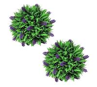 2x Boules de Buis Artificiel et Lavande 30 cm Vert et Violet Topiaire vidaXL