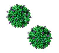 2x Boules de Buis Artificiel et Lavande 30 cm Vert et Violet Topiaire vidaXL