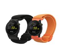 kwmobile Bracelet compatible avec Garmin Forerunner 255/255 Music/Forerunner 970 / Venu 3 bracelet - 2x bracelet de rechange en nylon pour fitness tracker - noir-orange