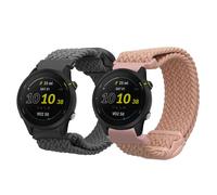 kwmobile Bracelet compatible avec Garmin Forerunner 255/255 Music/Forerunner 970 / Venu 3 bracelet - 2x bracelet de rechange en nylon pour fitness tracker - gris-rose ancien