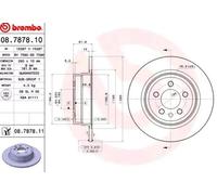 2x BREMBO 08.7878.11 Disque de frein pour KIA BESTA Bus pour ROVER 75 (RJ) 280mm