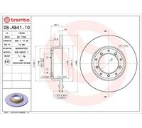 2x BREMBO 08.A841.10 Disque de frein Arrière pour LAND ROVER Defender SUV (L316)