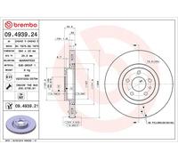 2x BREMBO 09.4939.24 Disque de frein Avant pour OPEL COMBO Kasten/Kombi (X12)