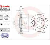 2x BREMBO 09.5196.1X Disque de frein Avant convient pour PEUGEOT 106 I (1A, 1C)