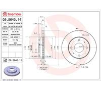 2x BREMBO 09.5640.14 Disque de frein Avant pour HYUNDAI Santamo II (UF) 256mm