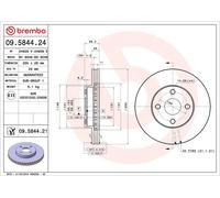 2x BREMBO 09.5844.21 Disque de frein Avant pour GEELY (GLEAGLE) Vision Limousine