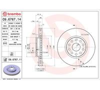 2x BREMBO 09.6767.11 Disque de frein Avant pour ALFA ROMEO 166 (936) 281mm