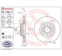 2x BREMBO 09.7728.11 Coated Disc Line Disque de frein Avant 314mm