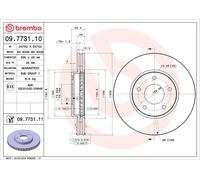 2x BREMBO 09.7731.11 Disque de frein Avant pour JAGUAR XK 8 Cabrio (X100) 305mm