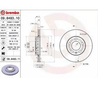 2x BREMBO 09.8483.11 Disque de frein Avant pour VW POLO (9N) POLO PLAYA 239mm