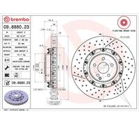 2x BREMBO 09.8880.23 Two-Piece Floating Discs Line Disque de frein Avant 390mm