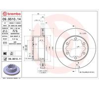 2x BREMBO 09.9510.11 Disque de frein Arrière pour VW CRAFTER 30-50 Kasten (2E)