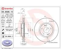 2x BREMBO 09.9598.11 Disque de frein Avant pour HYUNDAI SANTA FÉ I (SM) 294mm