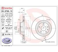 2x BREMBO 09.9768.11 Disque de frein Arrière pour AUDI TT Coupe (8J3) 310mm