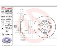 2x BREMBO 09.A422.11 Disque de frein Avant pour FIAT Scudo (270, 272) 280mm