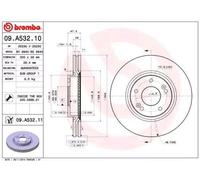 2x BREMBO 09.A532.10 Disque de frein Avant pour HYUNDAI ix35 (LM, EL, ELH) 300mm