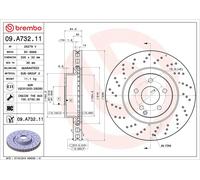 2x BREMBO 09.A732.11 Disque de frein Avant 335mm