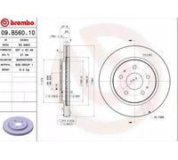 2x BREMBO 09.B560.10 Disque de frein Avant pour TOYOTA Rush II SUV (F700) 287mm