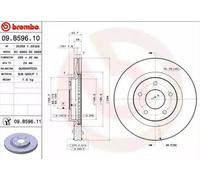 2x BREMBO 09.B596.11 Disque de frein Avant pour NISSAN JUKE (F15) 296mm