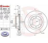 2x BREMBO 09.B634.11 Disque de frein Avant pour TOYOTA 4 RUNNER (TRN28, GRN28)