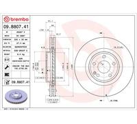 2x BREMBO 09.B807.41 Disque de frein Avant 320mm