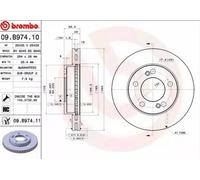 2x BREMBO 09.B974.11 Disque de frein Avant pour SSANGYONG REXTON W 294mm