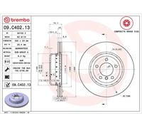 2x BREMBO 09.C402.13 Disque de frein Avant pour BMW Z4 Roadster (E89) 330mm