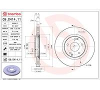 2x BREMBO 09.D414.11 Disque de frein Avant pour SSANGYONG Tivoli SUV 298mm