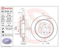 2x BREMBO 09.R124.21 Disque de frein Arrière 330mm